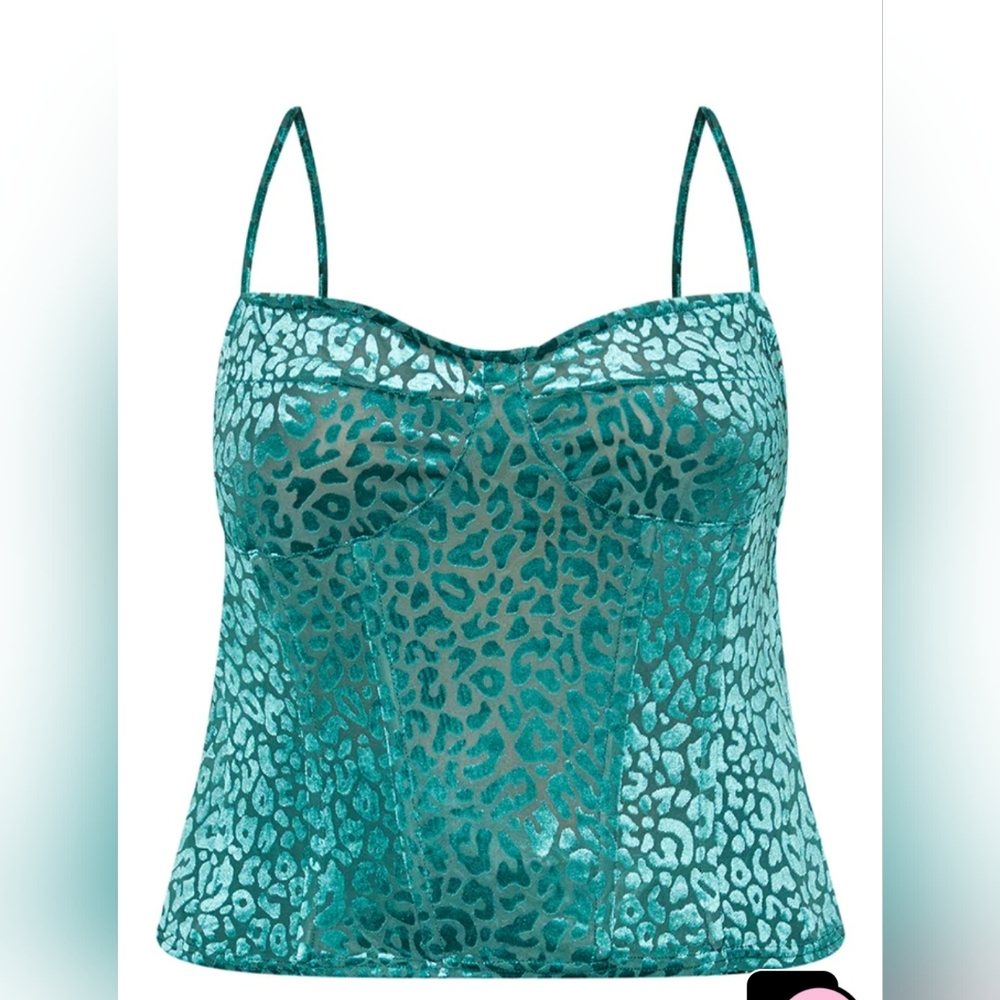 NWT leopard velvet corset 3x pretty little thing